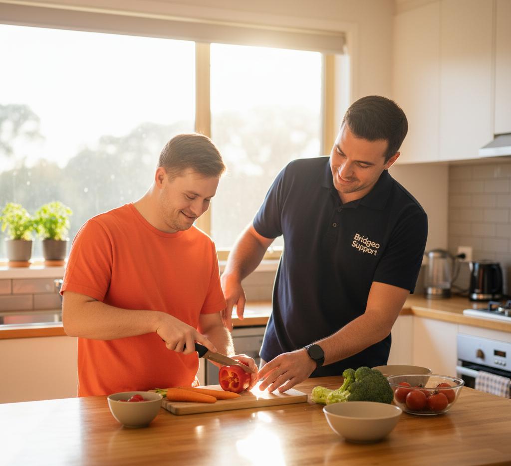 Adult with carer in care home