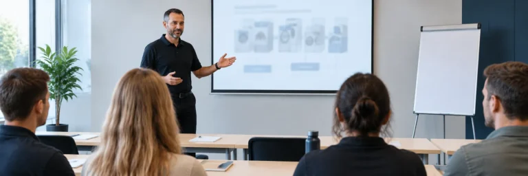 Training session for onsite laundry equipment training