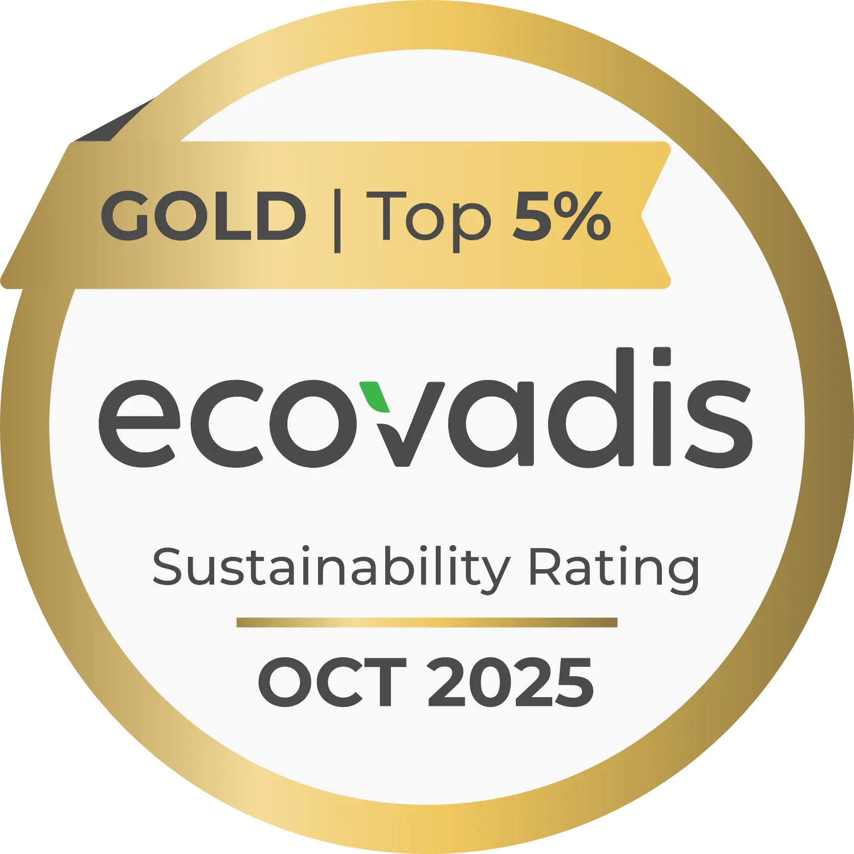2025 - Recibimos la Medalla de Oro de EcoVadis, un reconocimiento que nos sitúa entre el 4% de las empresas mejor valoradas a nivel global y refuerza nuestro liderazgo en sostenibilidad dentro del sector.