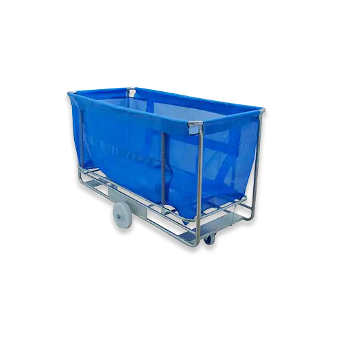 Chariot de transport Girbau conçu pour le déplacement et la manutention efficaces du linge dans les opérations de blanchisserie industrielle.