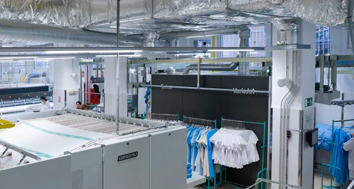 Industrial laundry facilities at Hospital Clínico de Zaragoza.