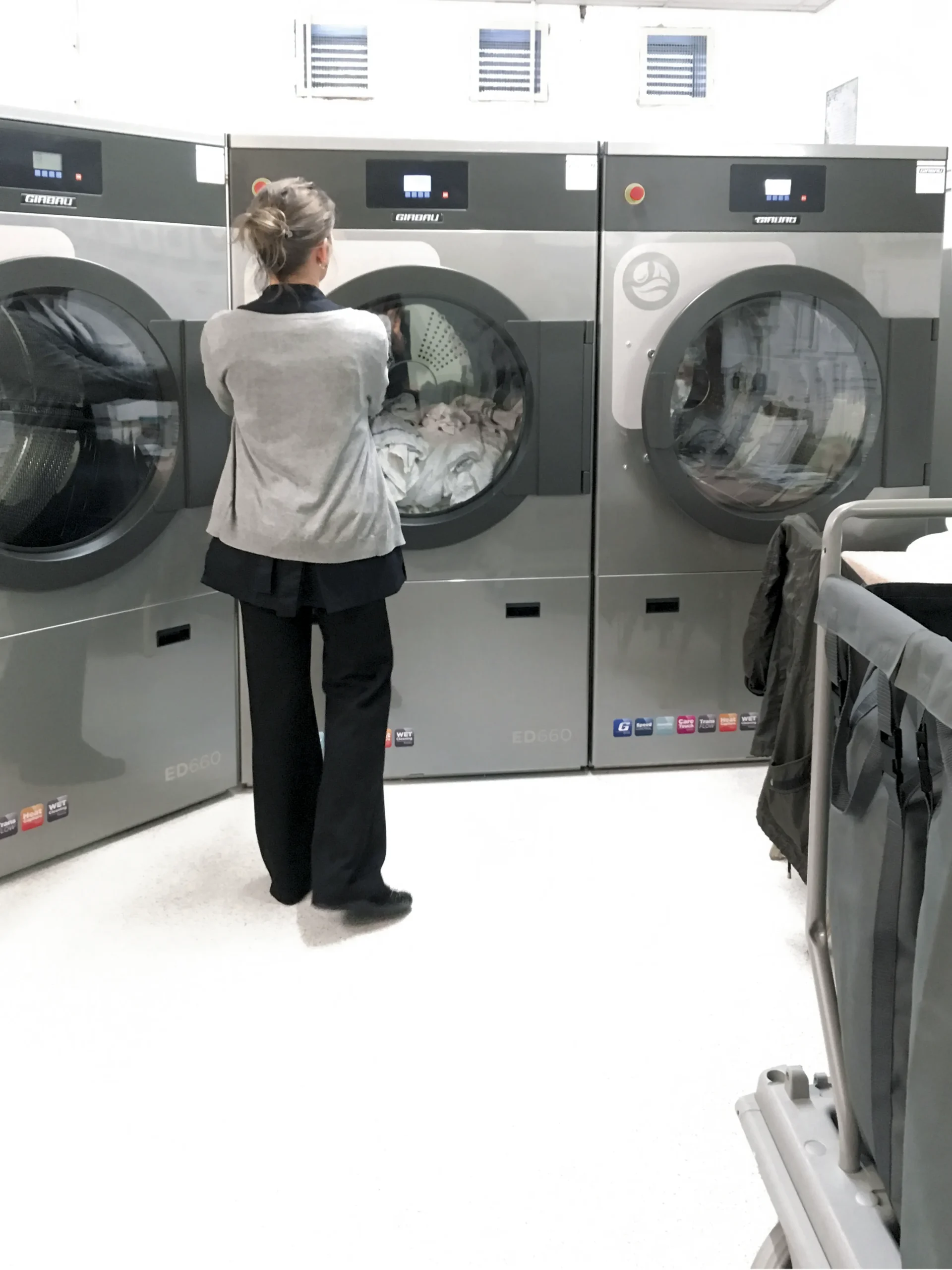 Girbau industrial dryers in operation at the laundry facility of Stoke by Nayland Hotel, Golf & Spa to improve drying efficiency and textile care.